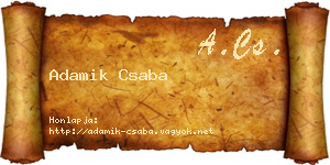 Adamik Csaba névjegykártya