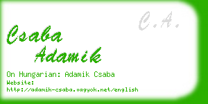 csaba adamik business card